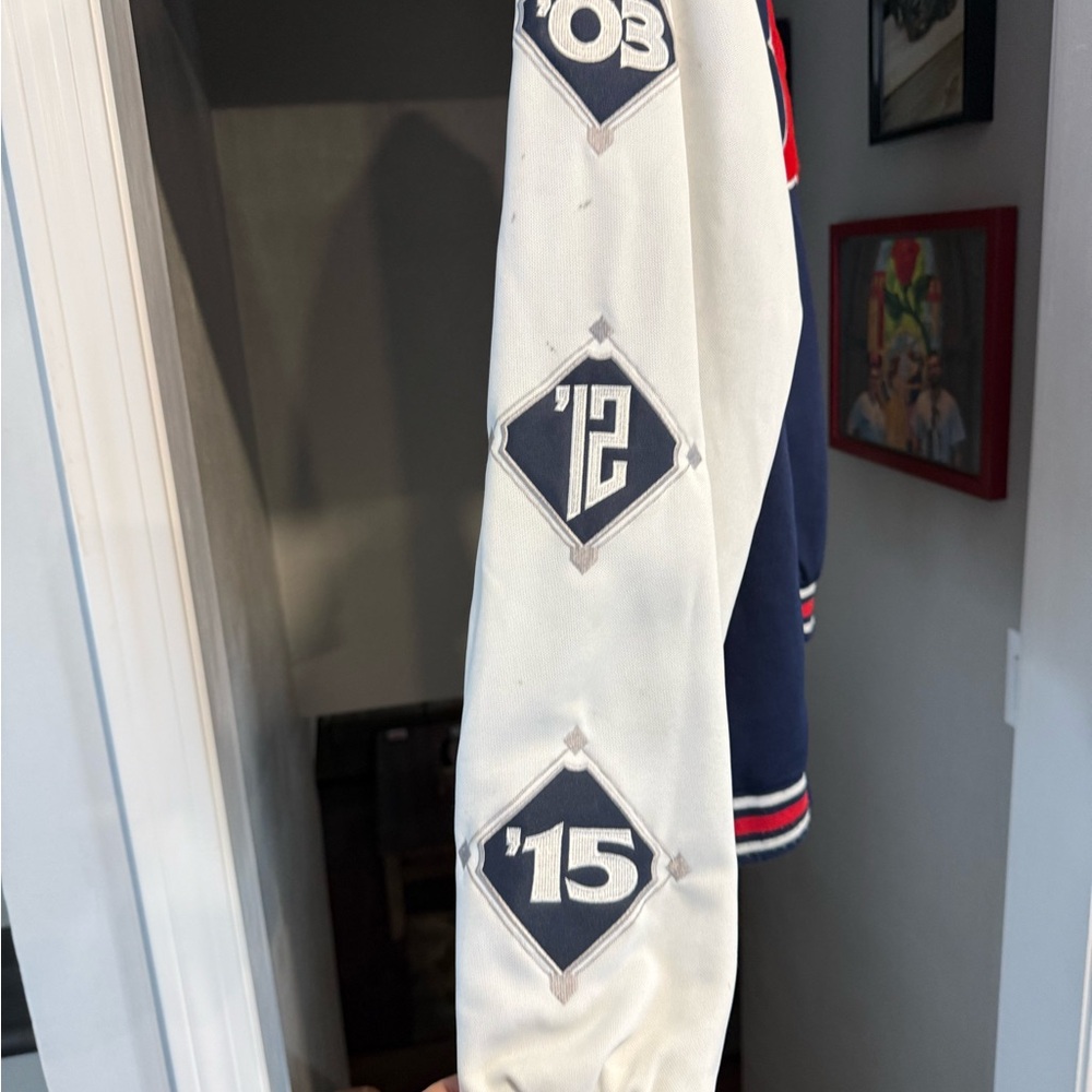 White and Navy Sleeve with Year Patches